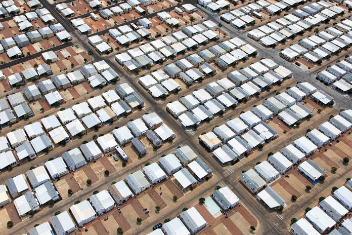 drone footage A tightly knit community in Arizona serves as workforce housing.