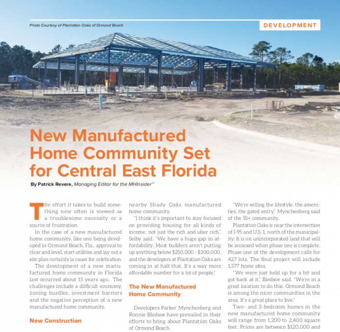 MHInsider Magazine covers the manufactured housing industry