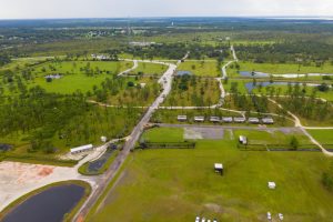 Aerial view new manufactured home communities