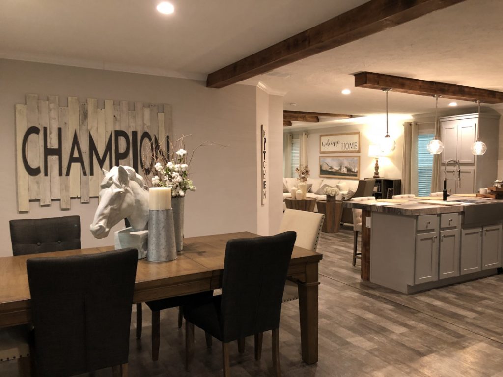 manufactured home interior living space Champion Homes 2020 Louisville Show