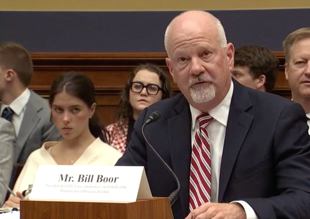 bill boor subcommittee testimony washington dc manufactured housing fair housing affordable housing