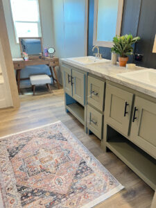 Manufactured housing interior design style lifestylist suzanne felber warm colors restroom vanity