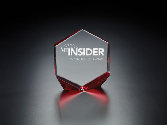 crystal home award mhinsider 2023 Industry Awards manufactured housing