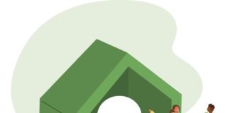 Manufacturing a Better Community lightbulb house graphic two people one point building a better community manufactured housing