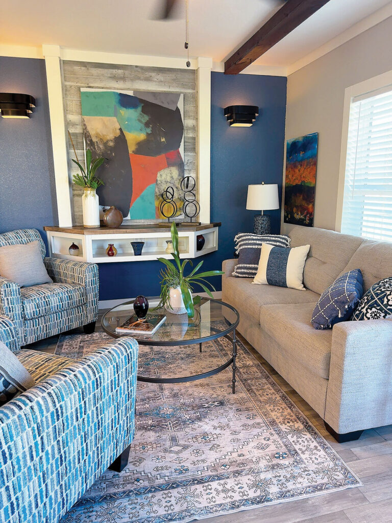 2025 manufactured housing design trends blues deep colors art on the walls mhinsider magazine