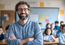 June Employment Surprises teacher classroom student in background labor report local state hiring teachers