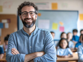 June Employment Surprises teacher classroom student in background labor report local state hiring teachers