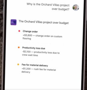 phone screen ai serving up pricing changes for community construction project