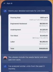 ask ai on a phone material specs and quantity pricing