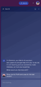 ai query on a phone screen profits and losses