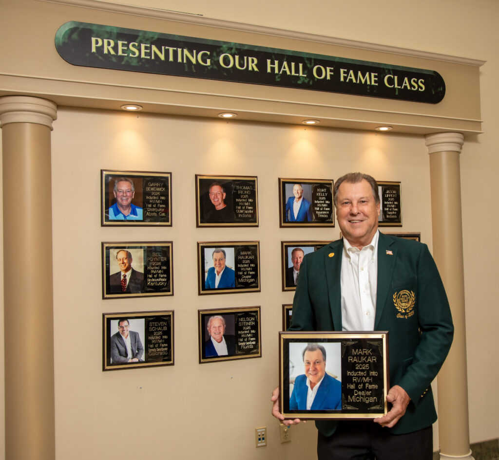 hall of fame rv/mh honoree inductee green jacket mark raukar