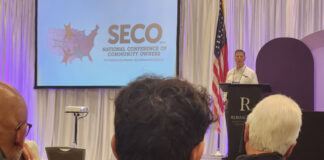 A Look Ahead at SECO seco manufactured housing community owners meeting in atlanta september podium speaker and audience