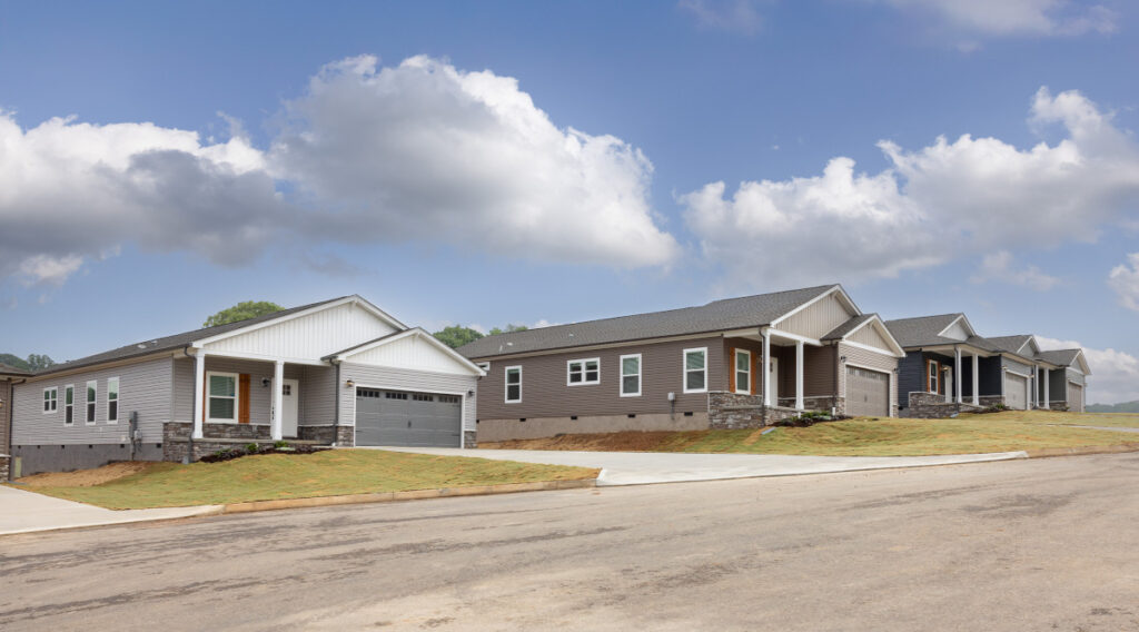 manufactured home exterior streetscape factory built new home clayton crossmod neighborhood knoxville tenn mhinsider