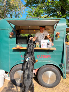 fun food truck manufactured home community dog gets snack happy server