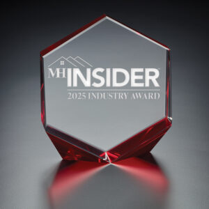 mhinsider industry awards highest achievements in manufactured housing tropy crystal and red