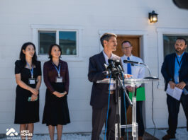 San Jose, Calif., Partnership Creates First ADU to Condo Conversion adu accessory dwelling unit conversion condo condominium affordable housing fair housing mayor speaks at mic apex team