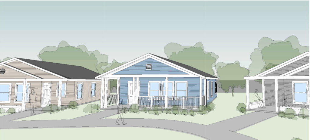 wisconsin dementia village concept streetscape manufactured housing