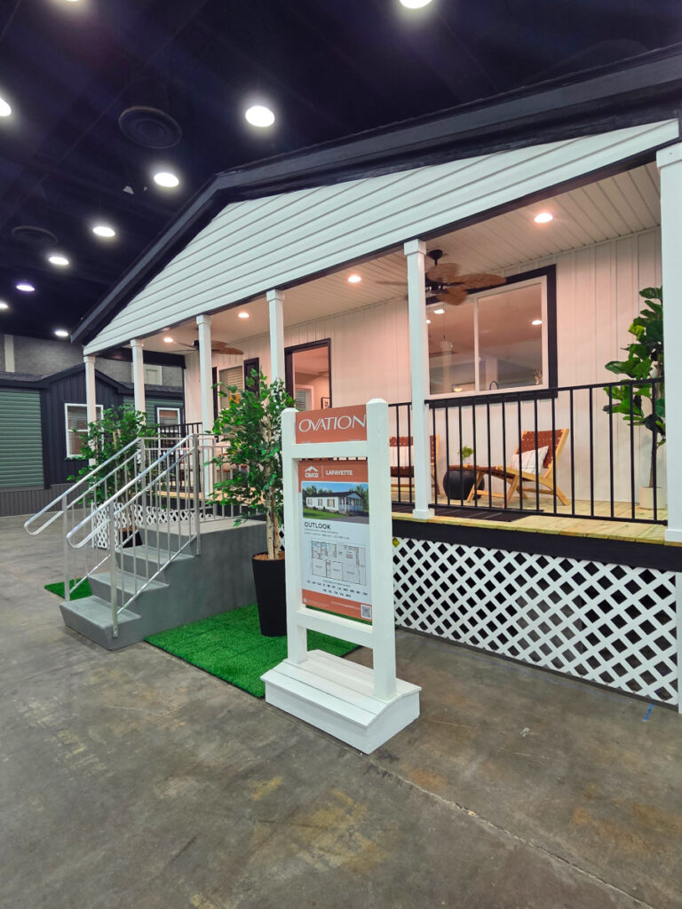 ovation manufactured home from cavco on display indoors at the louisville show in january 2026