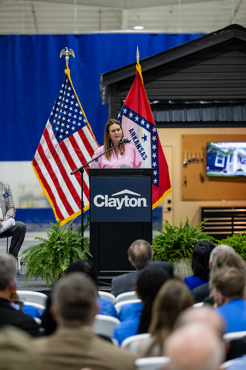 clayton homes new factory arkansas governor sarah huckabee sanders ribbon cutting